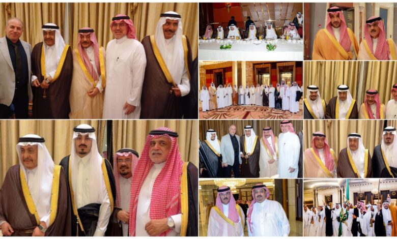 أمراء ووزراء ووجهاء ومسؤولون يهنئون وليد الجميعة بزفاف نجله “خالد” في ليلة سعودية استثنائية أمراء ووزراء ووجهاء ومسؤولون يهنئون وليد الجميعة بزفاف نجله “خالد” في ليلة سعودية استثنائية