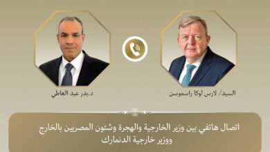 اتصال هاتفى بين وزير الخارجية ونظيره الدنماركي