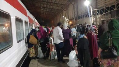 فى أجواء من السعادة والفرح .. مع حلم العودة إلى الوطن السودان الرحلة رقم 8 بقطار للعودة