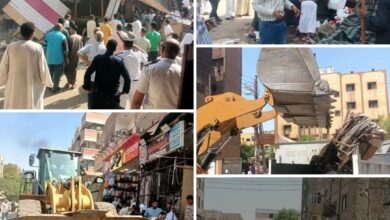 حملة مكبرة لرفع 85 حالة إشغال بشوارع بورسعيد وسعد زغلول ومنطقة معهد الفتيات الأزهرى بكوم أمبو