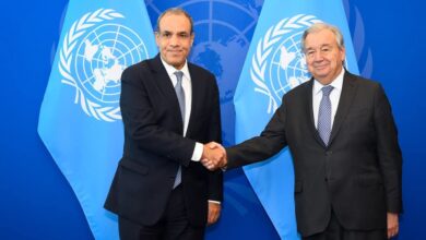 وزير الخارجية يلتقي بالسكرتير العام للأمم المتحدة