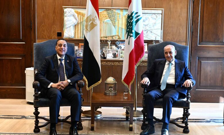 رئيس مجلس النواب اللبناني يستقبل الدكتور مصطفى مدبولي