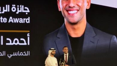 البطل الأولمبي أحمد الجندي يفوز بجائزة أفضل لاعب عربي في جائزة محمد بن راشد آل مكتوم لعام 2025